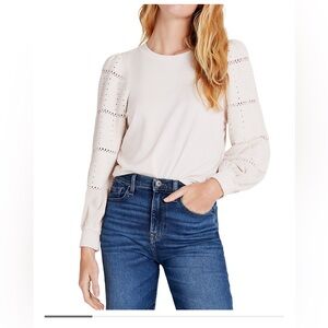 Splendid Pointelle Sleeve Sweater